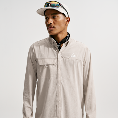 ACG Aireez Men's UV Protection Button-Up Long-Sleeve Graphic Top